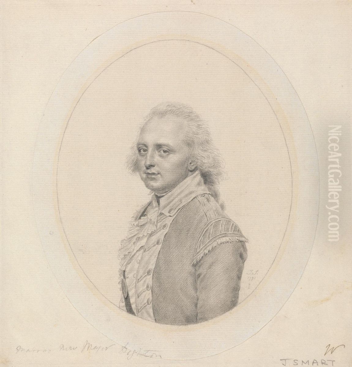 Portrait of Lt. John Dighton Oil Painting by John Smart