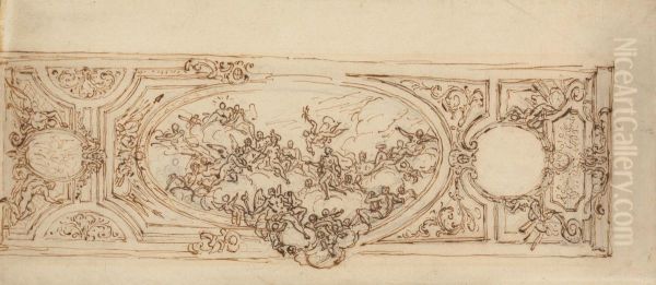 Design for a Ceiling Oil Painting by James Thornhill