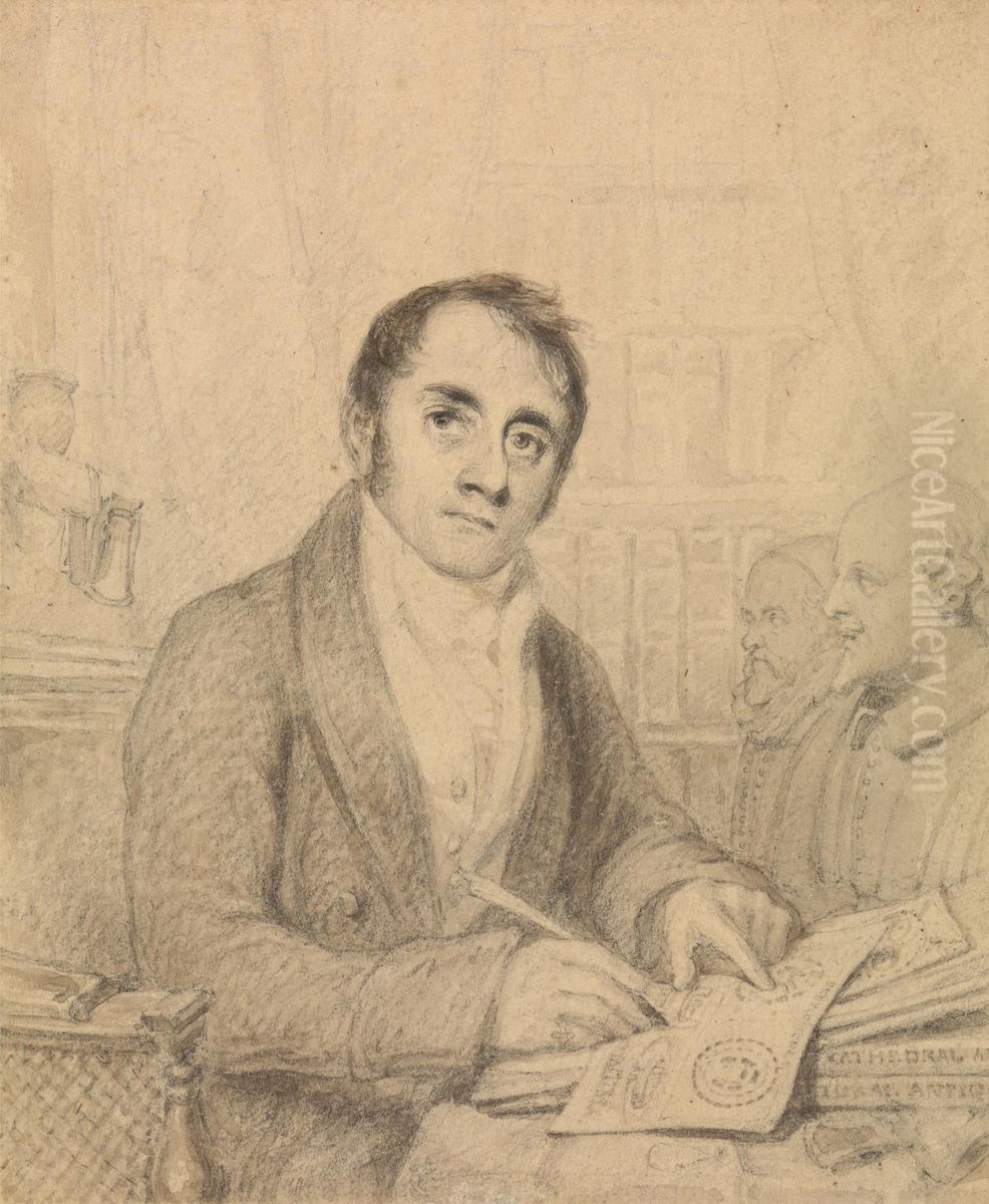 John Britton, F.S.A. Oil Painting by Thomas Uwins
