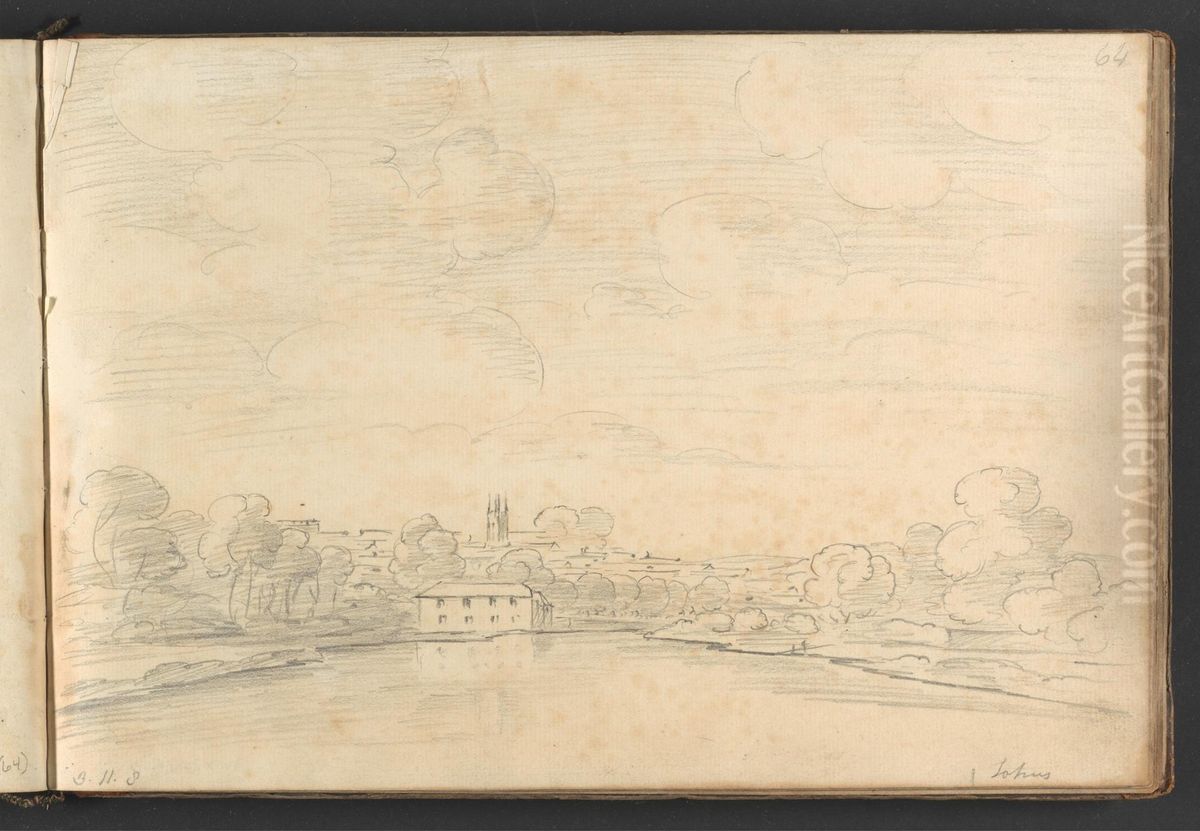 Totnes Oil Painting by William Brockedon