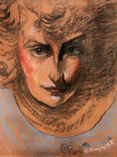 Portrait of Nena Stachurska Oil Painting by Stanislaw Ignacy Witkiewicz