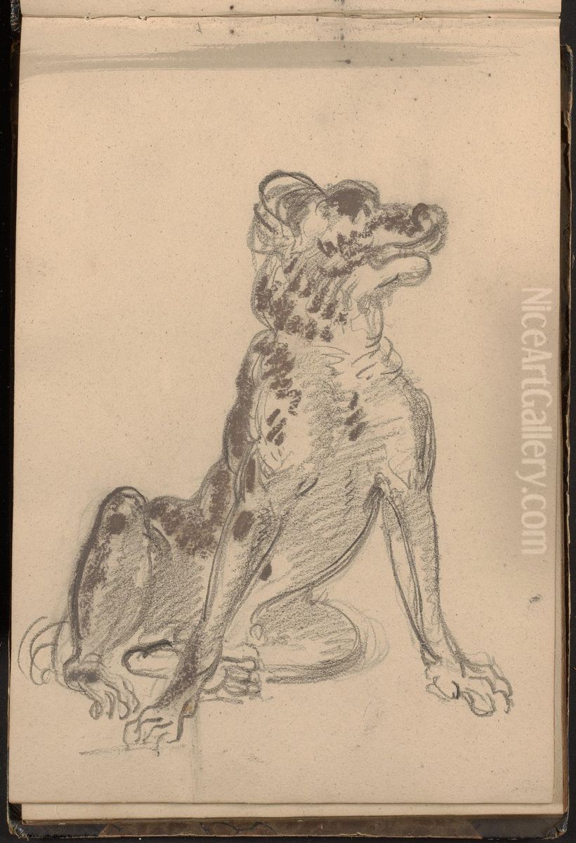 Portrait of a Dog Oil Painting by William Brockedon