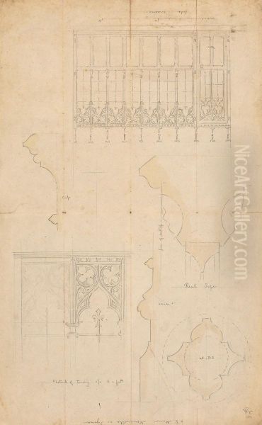 Designs for Side-Screen Oil Painting by Augustus Pugin