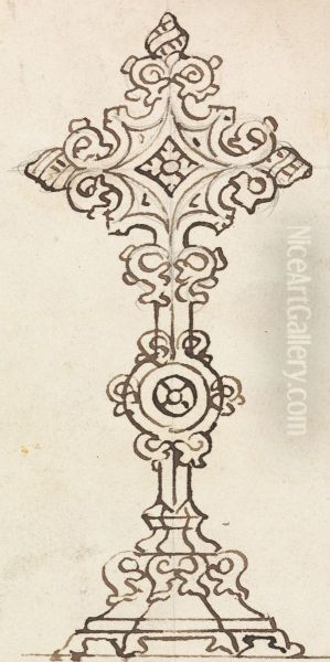 Design for a Monstrance Oil Painting by Augustus Pugin