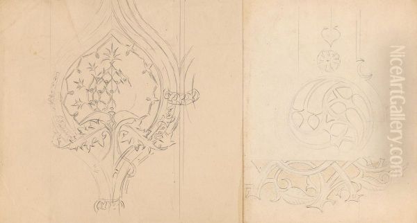 Designs for Gothic Ornamentation Oil Painting by Augustus Pugin