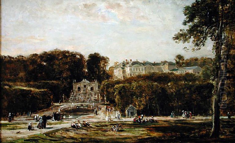 Vue du chateau de Saint-Cloud Oil Painting by Charles-Francois Daubigny