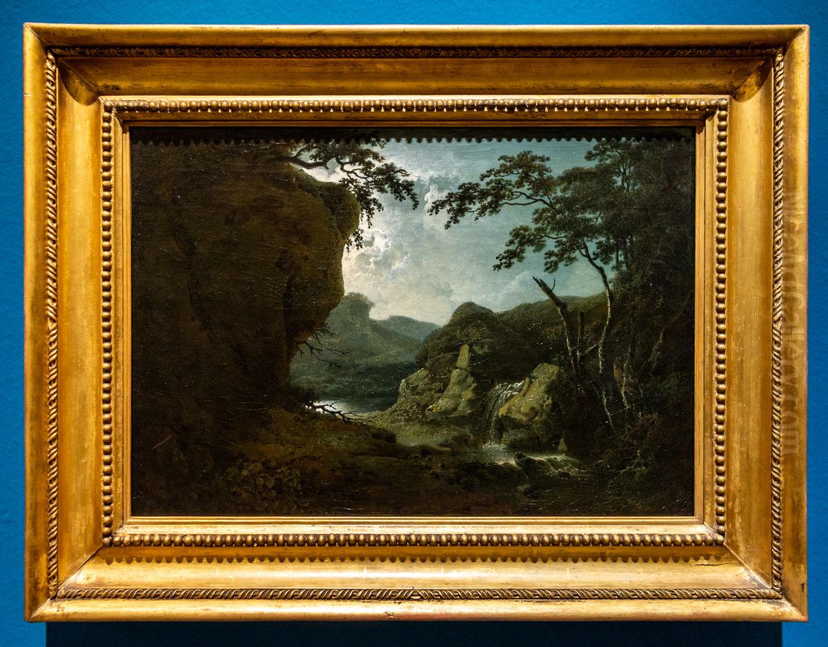 Dovedale by Moonlight Oil Painting by Joseph Wright of Derby Dovedale by Moonlight Oil Painting by Joseph Wright of Derby