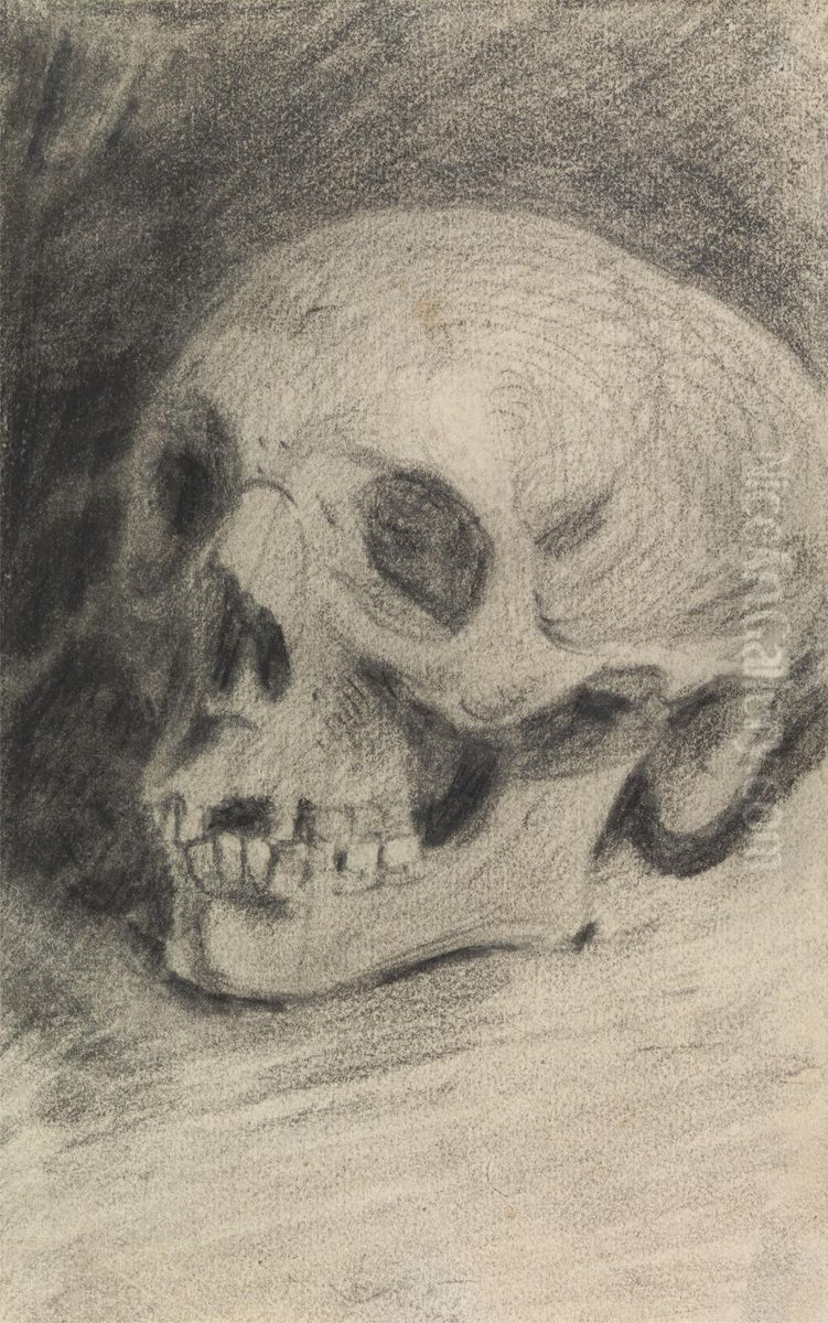 Study of a Skull Oil Painting by Benjamin Haydon