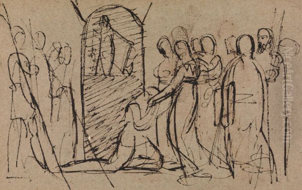Study of Mary, Queen of Scots, Going to Execution Oil Painting by Benjamin Haydon