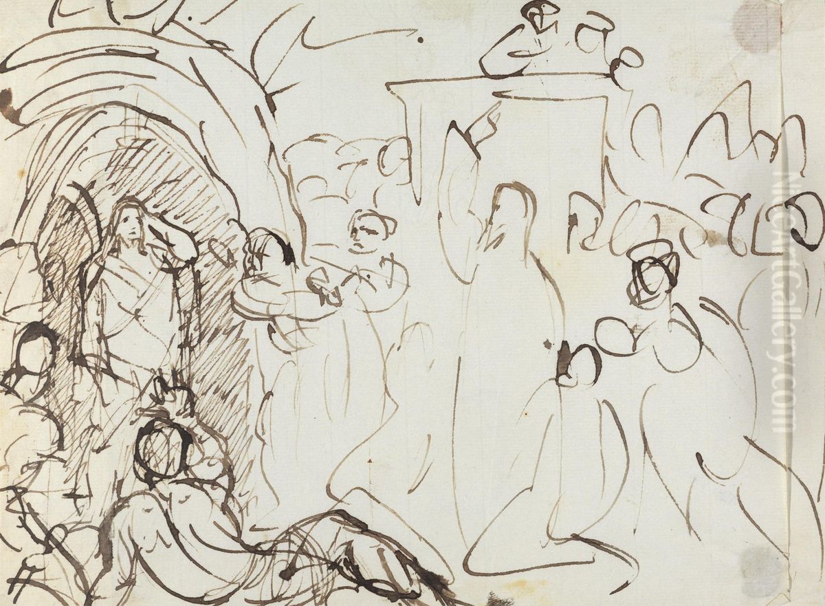 Study of the Resurrection of Lazarus Oil Painting by Benjamin Haydon
