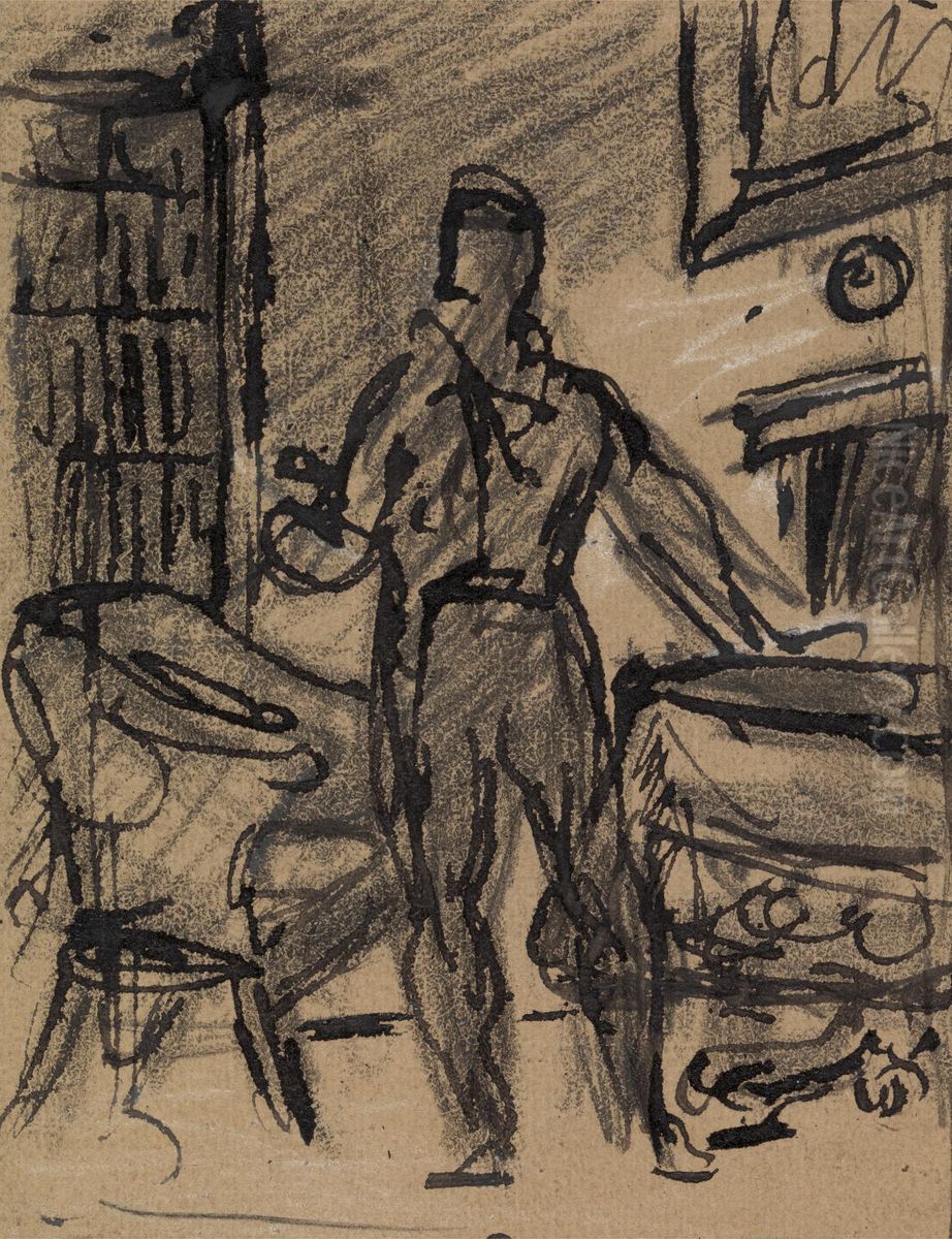 Figure Study of a Man in a Formal Suit Oil Painting by Benjamin Haydon