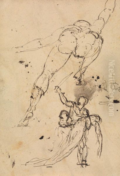 Study for Hercules and Persephone Oil Painting by Benjamin Haydon