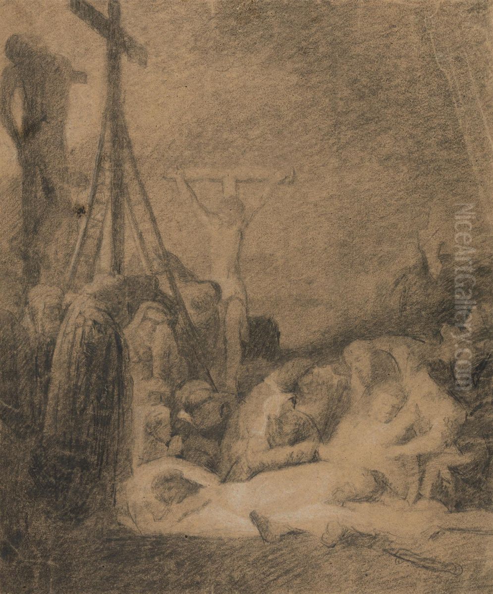 Study of the Crucifixion Oil Painting by Benjamin Haydon