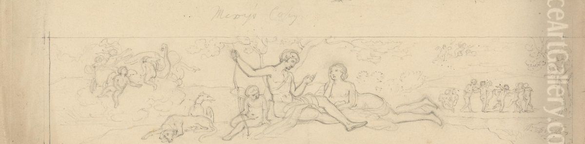 Allegorical Scene Oil Painting by Robert Smirke