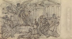 Study of a Woman, being Taken Away by a Winged Being