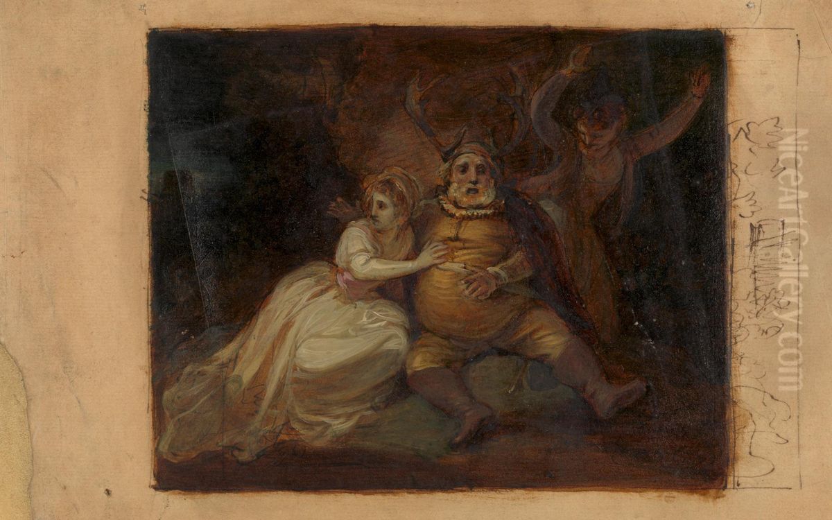 Falstaff at Herne's Oak Oil Painting by Robert Smirke