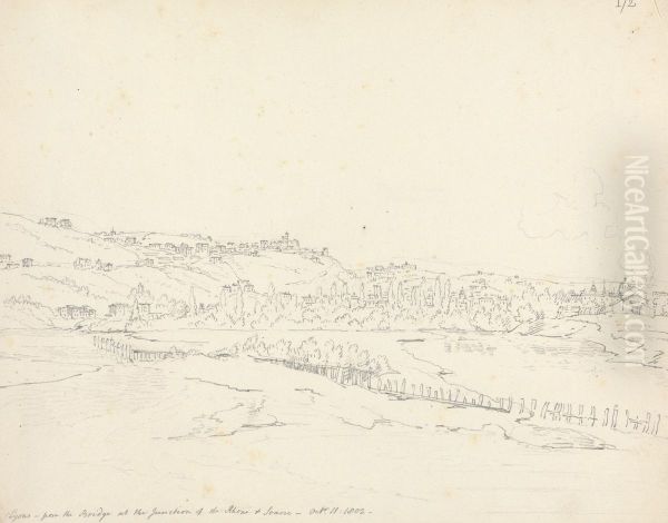 Lyons - From the Bridge at the Junction of the Rhone & Soane Oil Painting by Robert Smirke