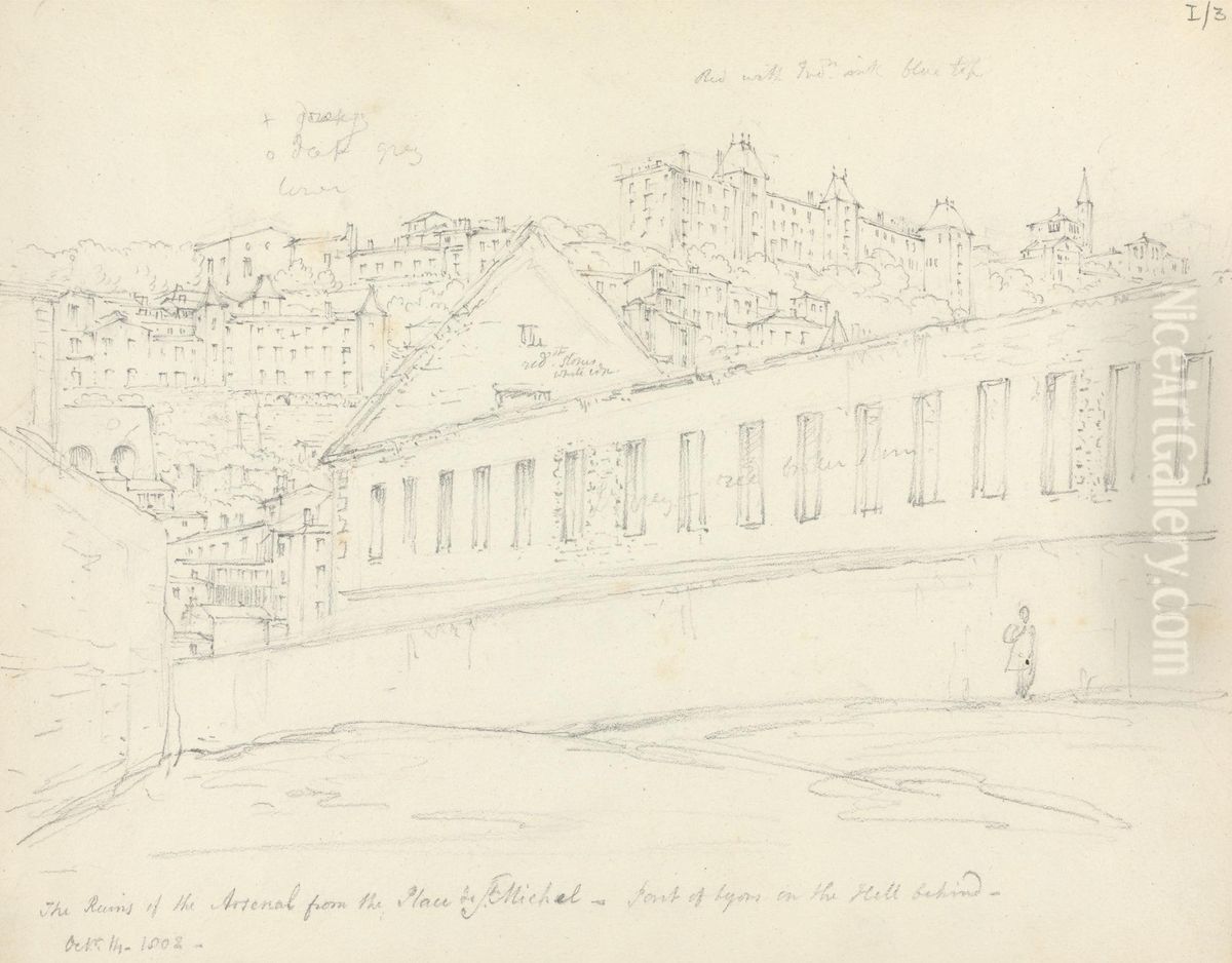 The Ruins of the Arsenal From the Place de St. Michel Oil Painting by Robert Smirke