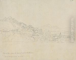 Part of Lyons From the Convent of the Chartreux, Mont Blanc in the Distance
