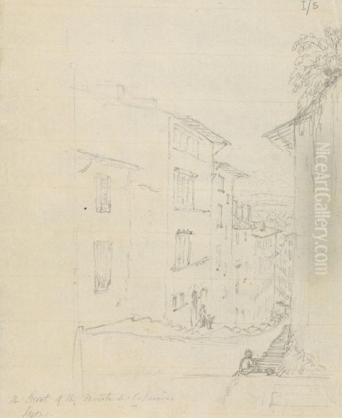 The Street of the Monte de Capucins, Lyon Oil Painting by Robert Smirke