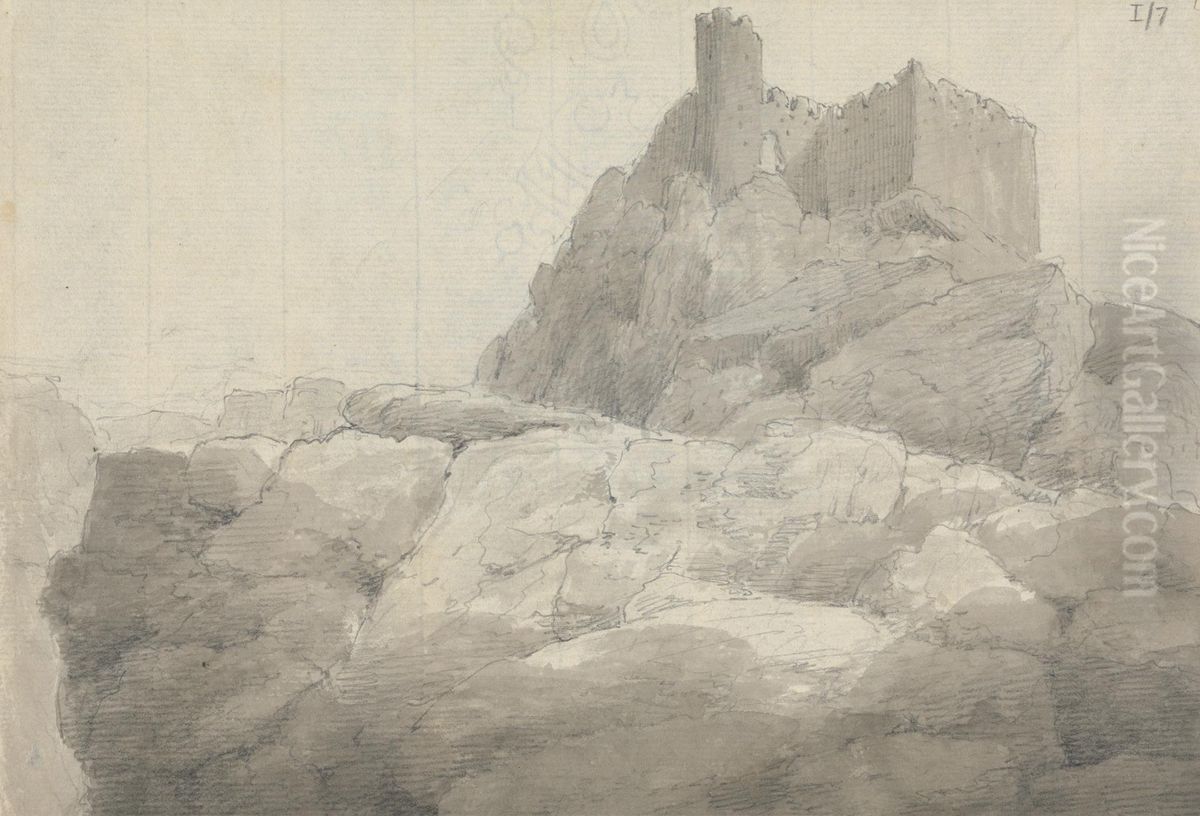 The Castle Inhabited by Petrarch, Vaucluse Oil Painting by Robert Smirke