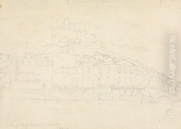 The Castle of Petrarch, Vaucluse, France Oil Painting by Robert Smirke