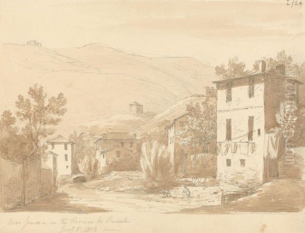 Near Genoa - On the Riveira di Ponente Oil Painting by Robert Smirke