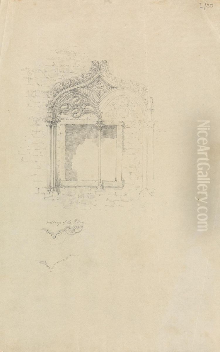 Moldings on the Pillars Oil Painting by Robert Smirke