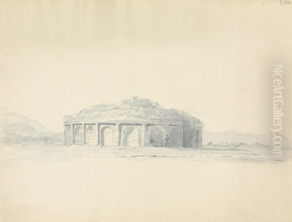 Ancient Roman Mausoleum Oil Painting by Robert Smirke