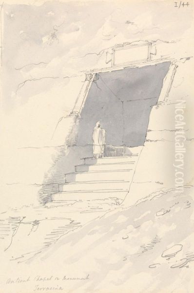 Ancient Chapel or Monument, in the Town of Terracina Oil Painting by Robert Smirke
