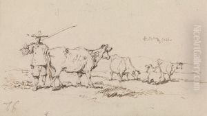 A Peasant with Cattle A Peasant with Cattle