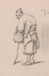 Old Man Leaning on a Stick
