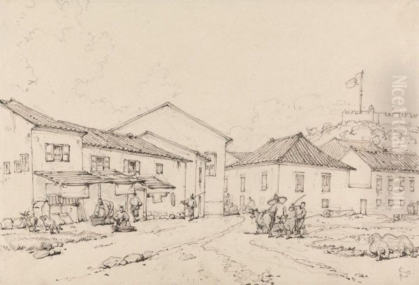 Monte Fort, Macao Oil Painting by George Chinnery