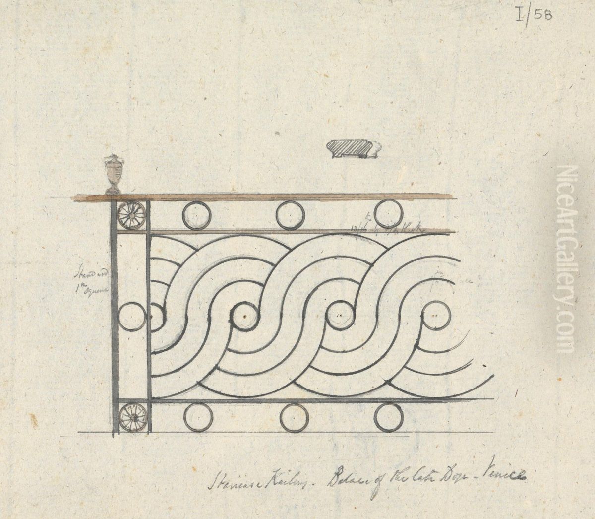 Staircase Railing, Palace of Doge, Venice Oil Painting by Robert Smirke