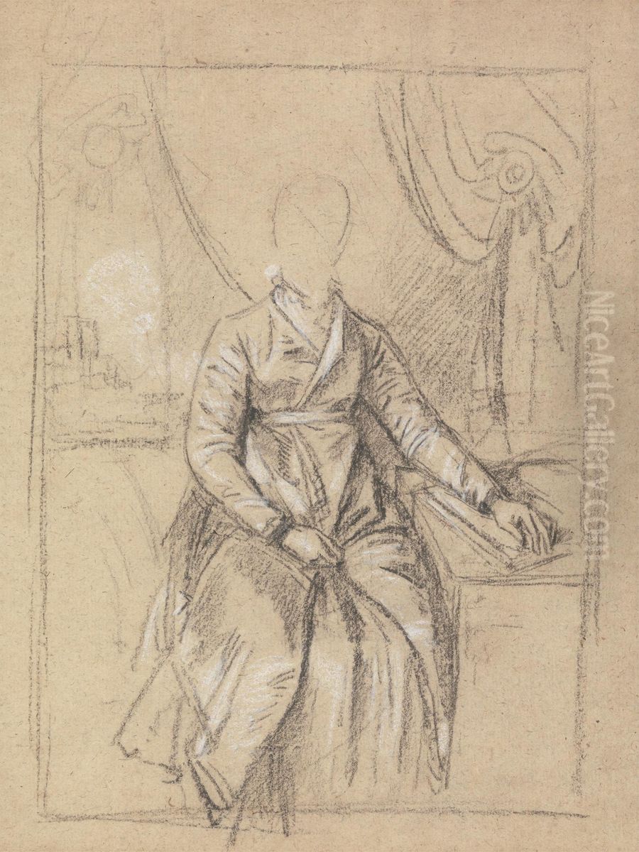 Costume Study for the Portrait of a Lady Oil Painting by Benjamin West