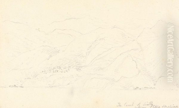 The Coast of Sicily, Between Aetna and Messina Oil Painting by Robert Smirke