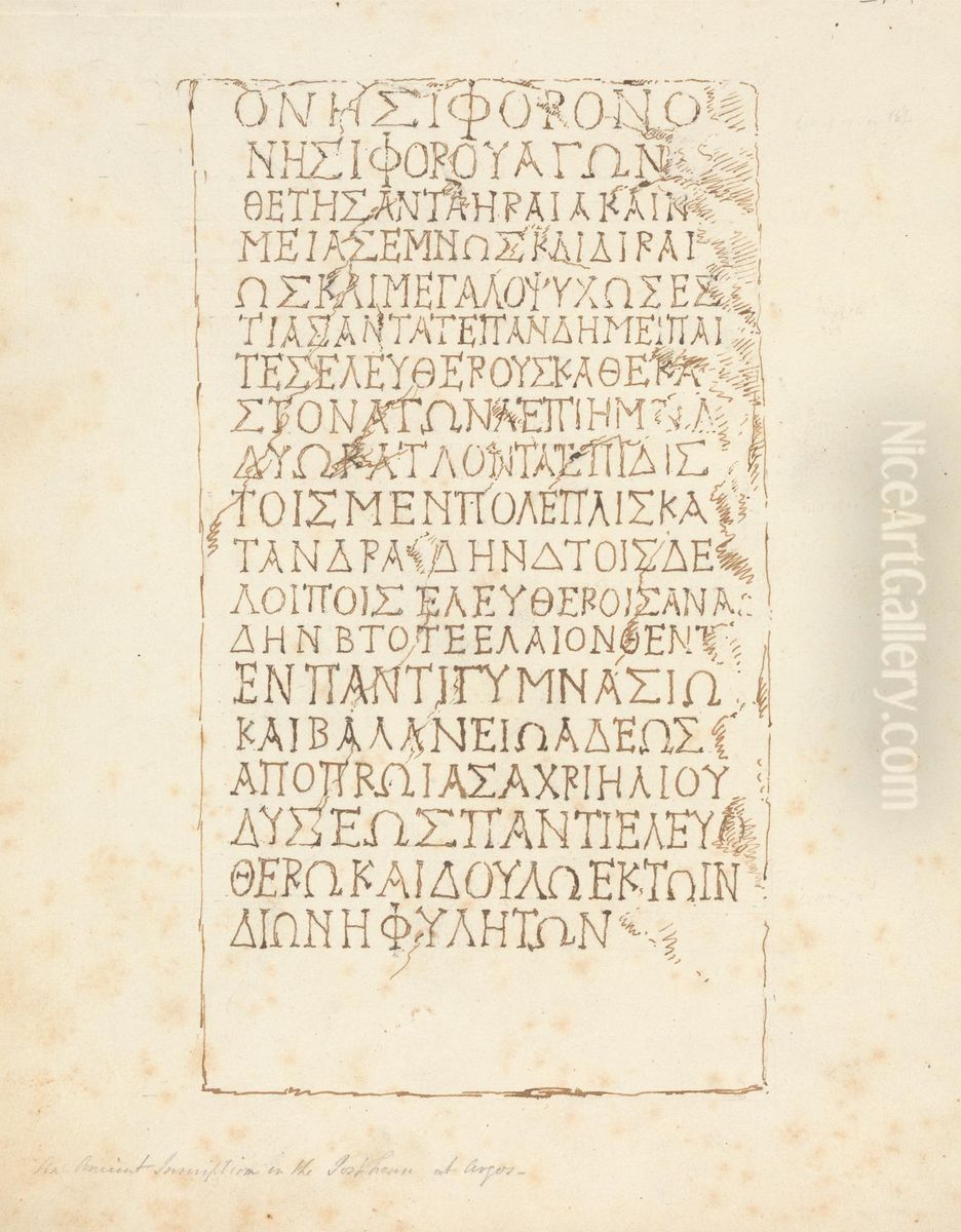 An Ancient Inscription in the Post House at Argos Oil Painting by Robert Smirke