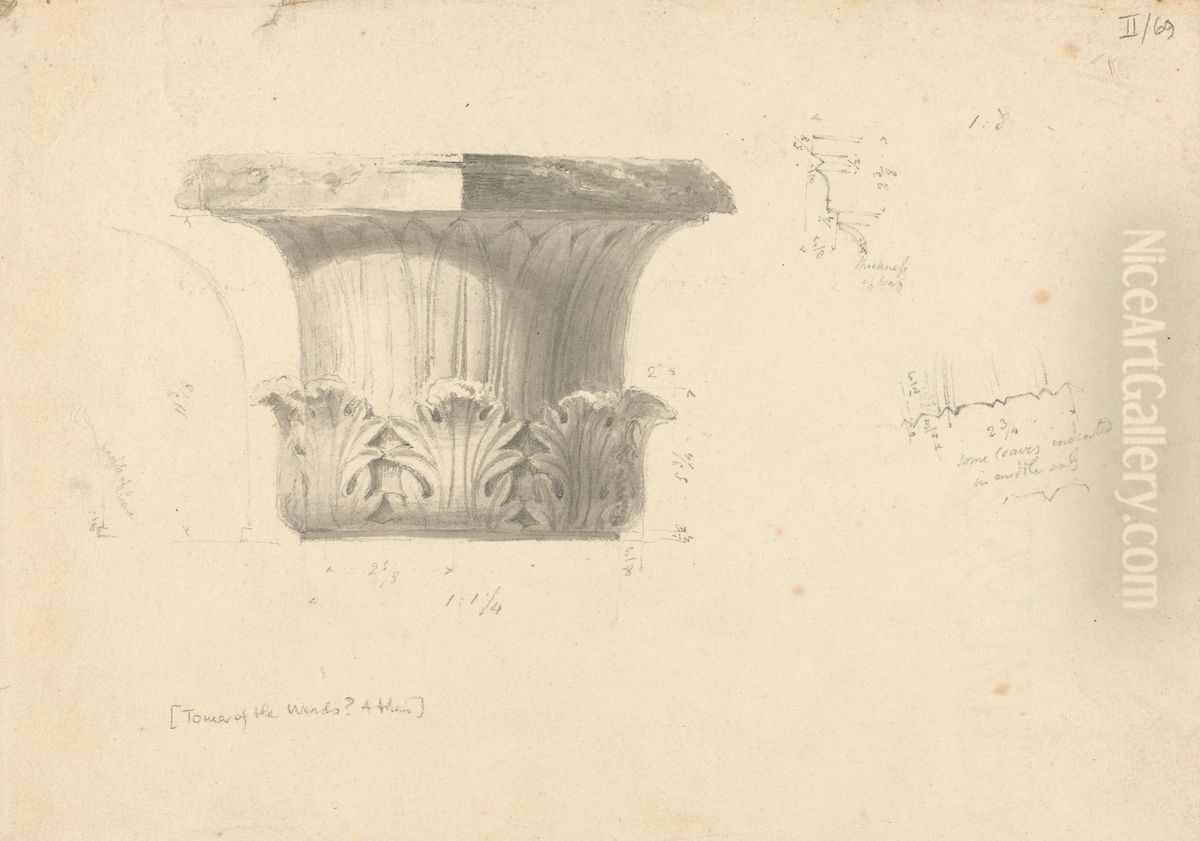 Study of a Tower, from a Pillar, in Athens Oil Painting by Robert Smirke