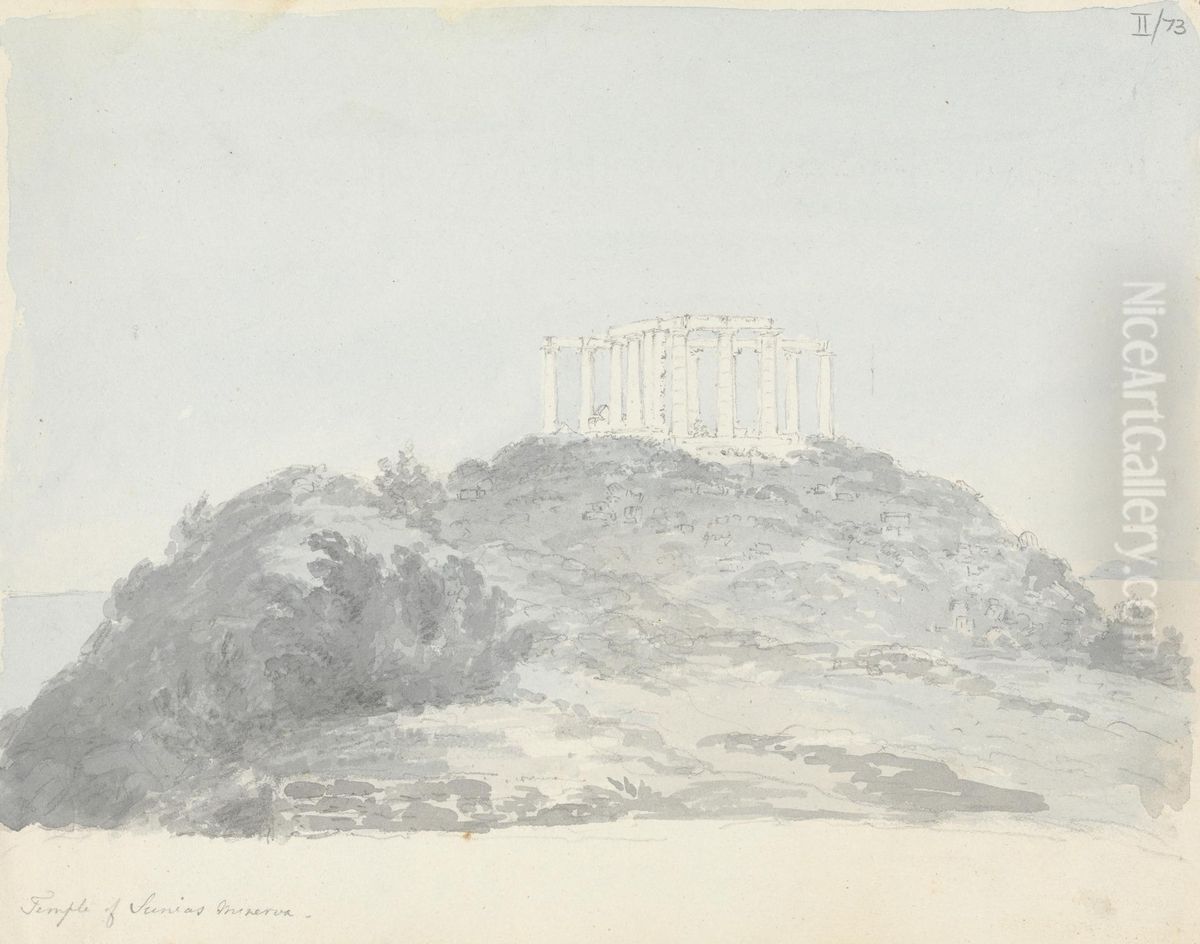 Temple of Sunias Minerva Oil Painting by Robert Smirke