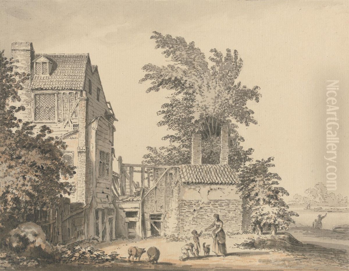 At Mortlake Oil Painting by Samuel Hieronymus Grimm
