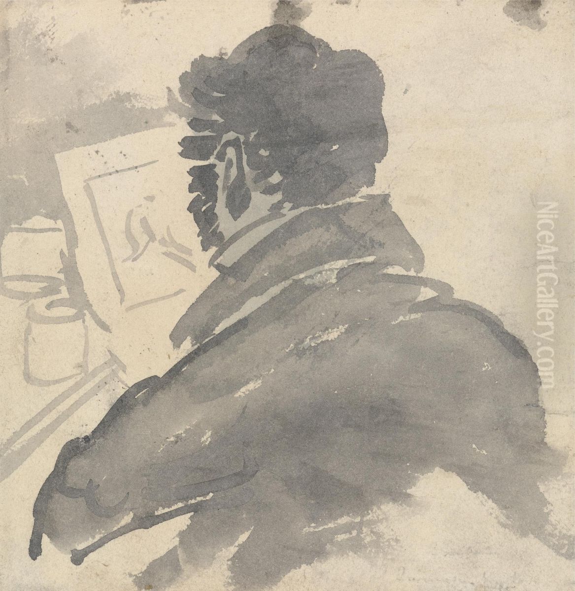 Study of J.M.W. Turner Sketching Oil Painting by George Jones