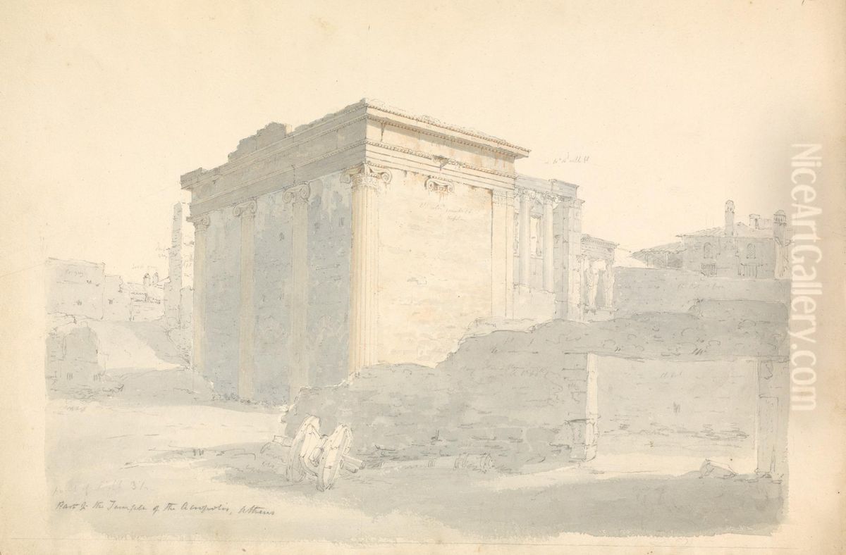 North Porch of the Erectheion, Athens Oil Painting by Robert Smirke