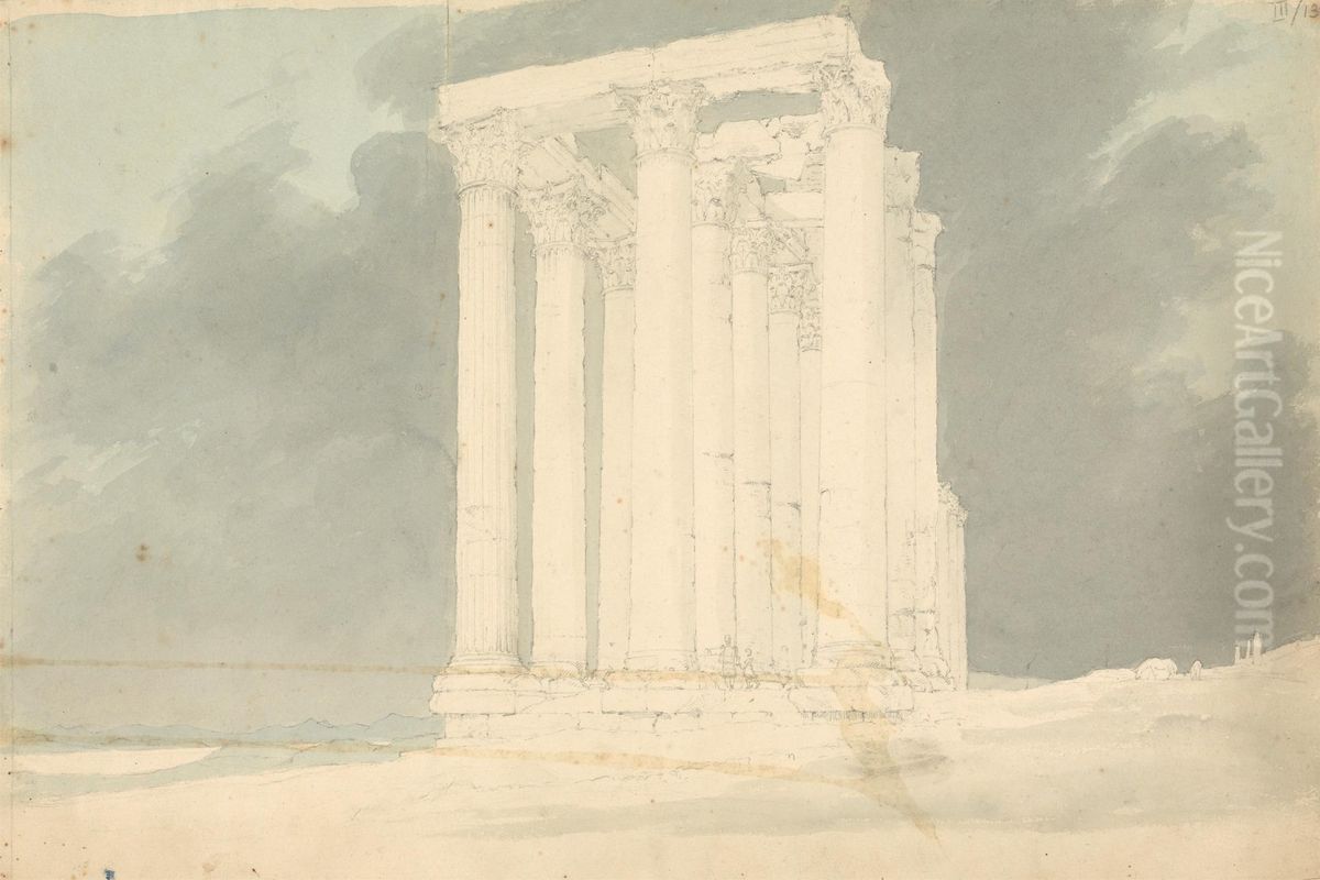 Temple of Olympian Zeus, Athens Oil Painting by Robert Smirke