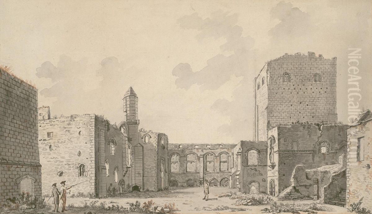 Porchester Castle, Hampshire Oil Painting by Francis Grose