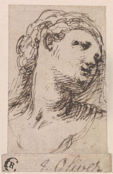 Woman's Head Inclined to the Right Oil Painting by Isaac Oliver
