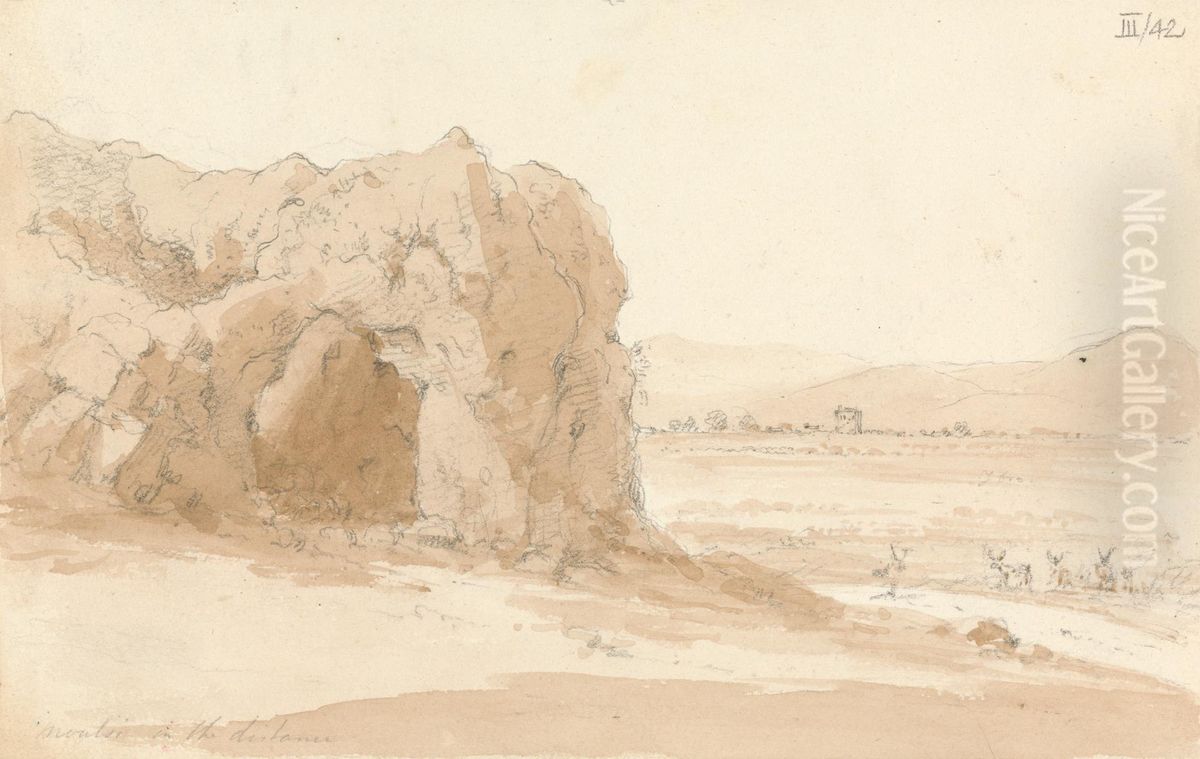 Mountains in the Distance Oil Painting by Robert Smirke