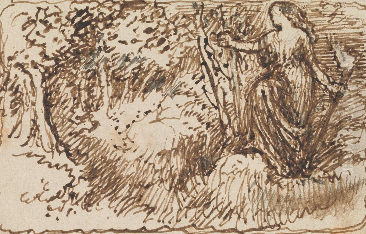 A Woodland Nymph Oil Painting by Edward Calvert