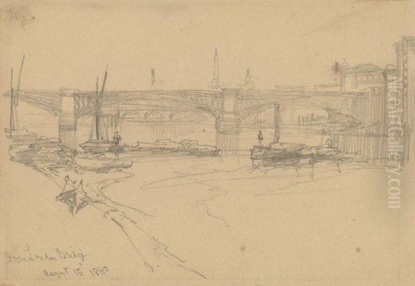 From London Bridge Oil Painting by David Roberts