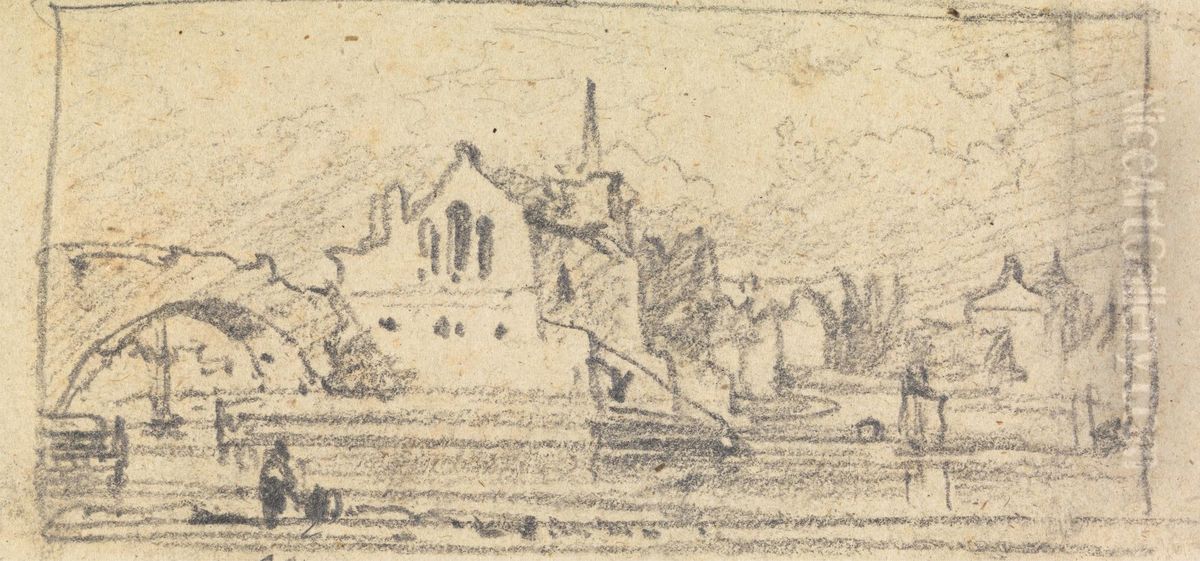 Ouse Bridge, York Oil Painting by John Varley