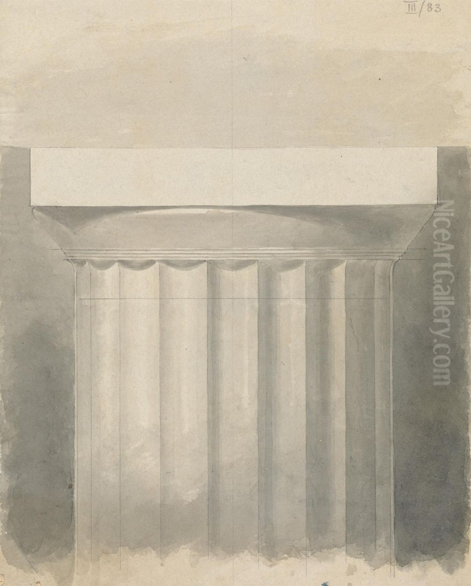 Sketch of Part of a Column Oil Painting by Robert Smirke